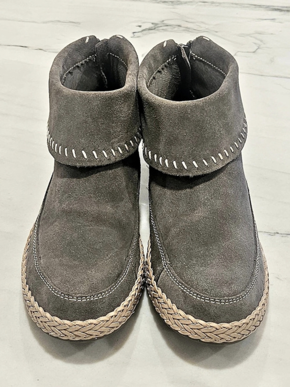 UGG Varney Women's Flat Ankle Boots Rear Zip Slate Gray 8.5